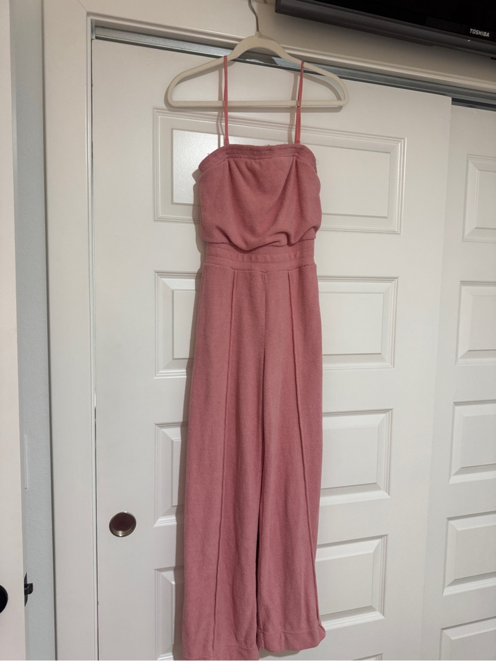 Urban Outfitters Dusty Rose Strapless Jumpsuit